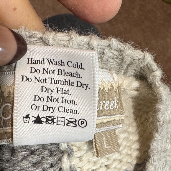 EUC Coldwater Creek Patchwork Cardigan - Gray, Blue, and Cream - Picture 7 of 7